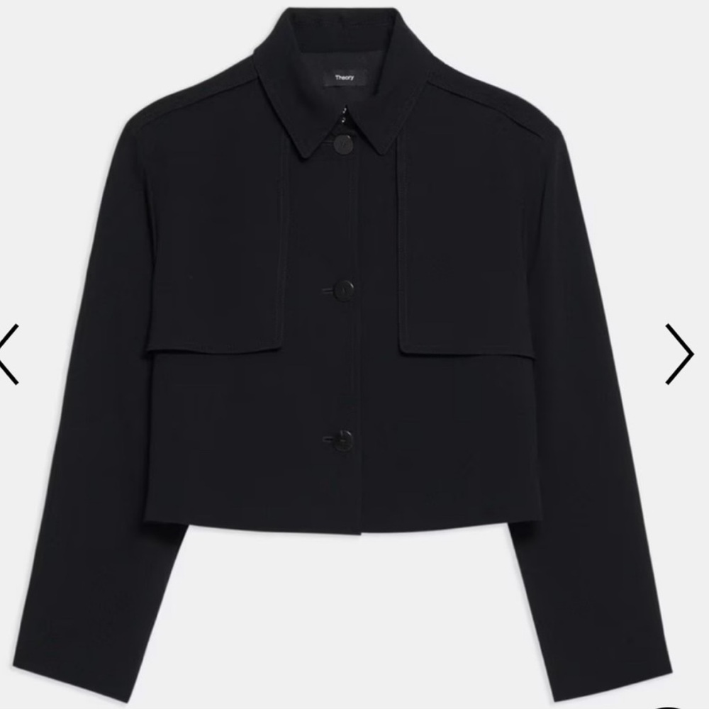 Theory Cropped Trench Coat in Admiral